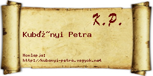 Kubányi Petra névjegykártya