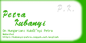 petra kubanyi business card